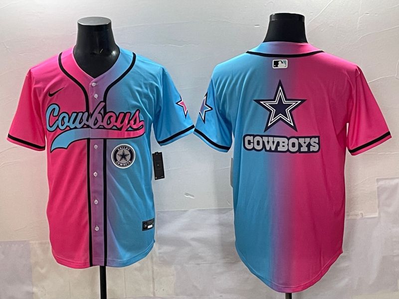 Men 2025 Dallas Cowboys Blank Blue pink Nike Limited NFL Jersey style 0012